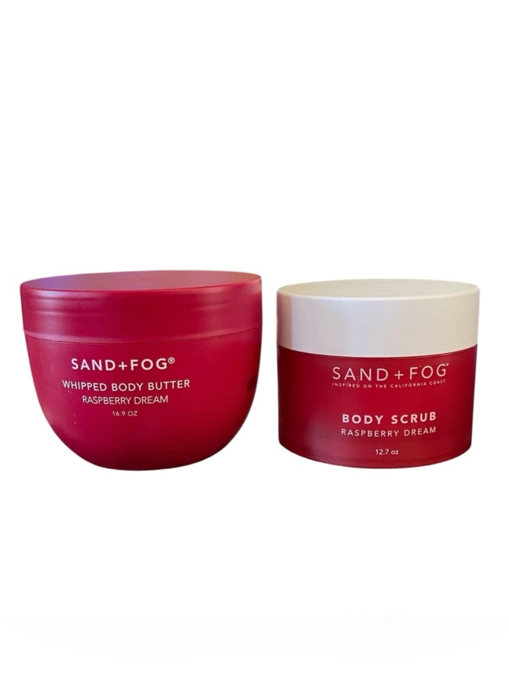 Sand + Fog “Raspberry Dream” Body Scrub 12.7 oz Body Butter 16.9 oz Set - NWT***